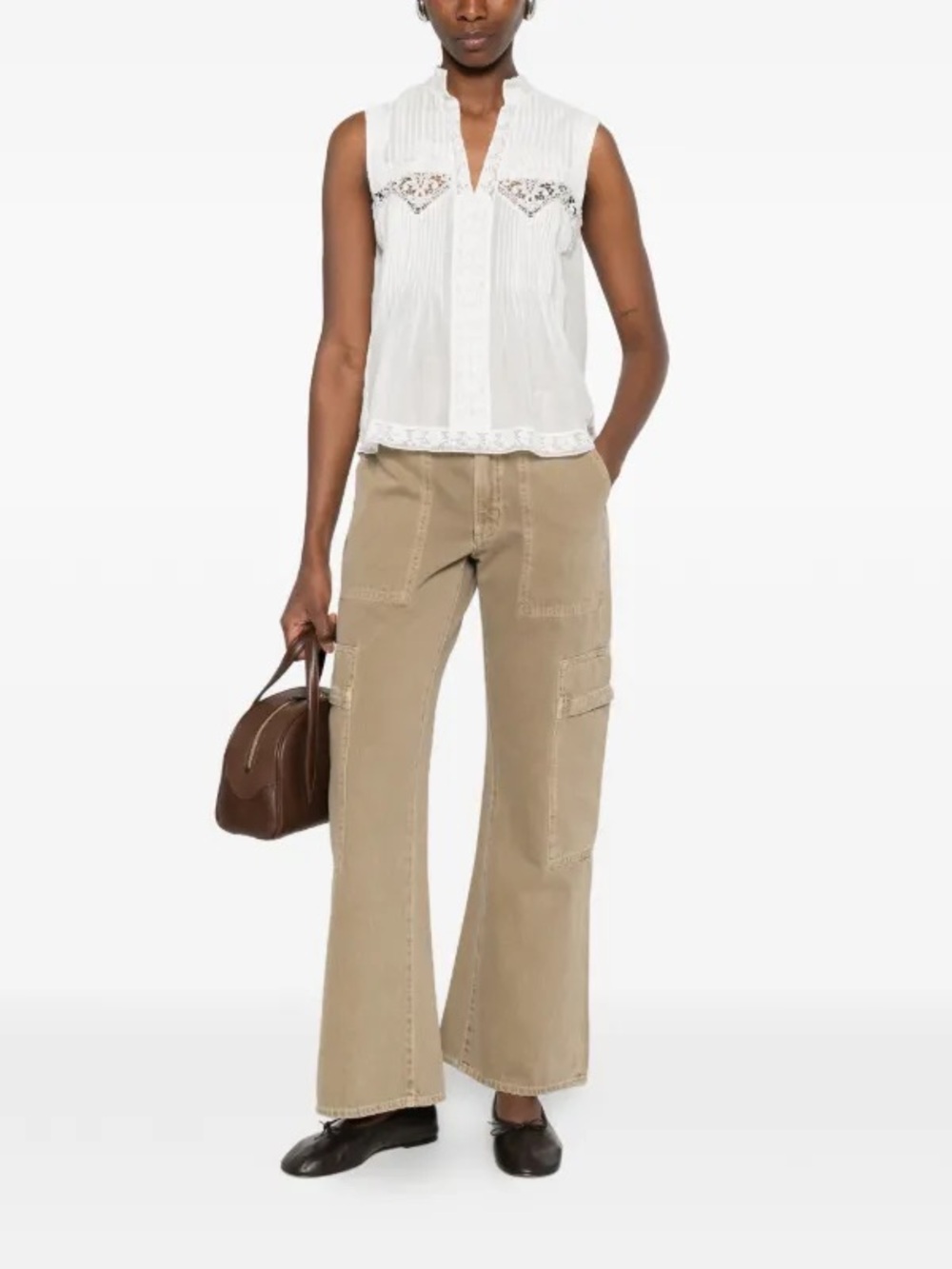 Citizens of Humanity Sienna Patch Pocket Utility Jeans in Olive Beige Size 26